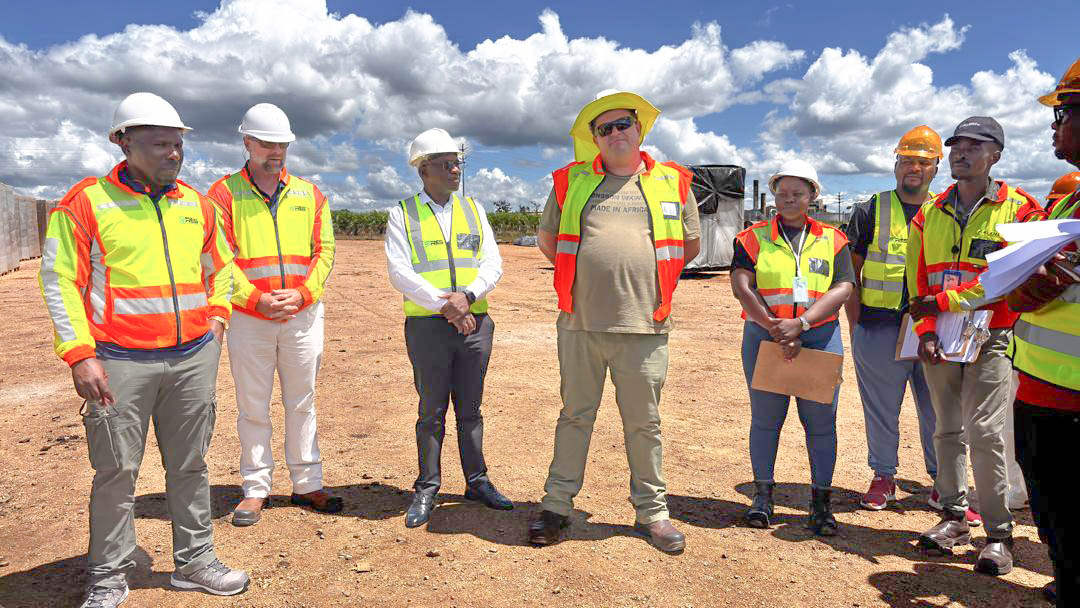 Representatives from the contratcor responsibel for the development of the solar plant at Mhlume. 